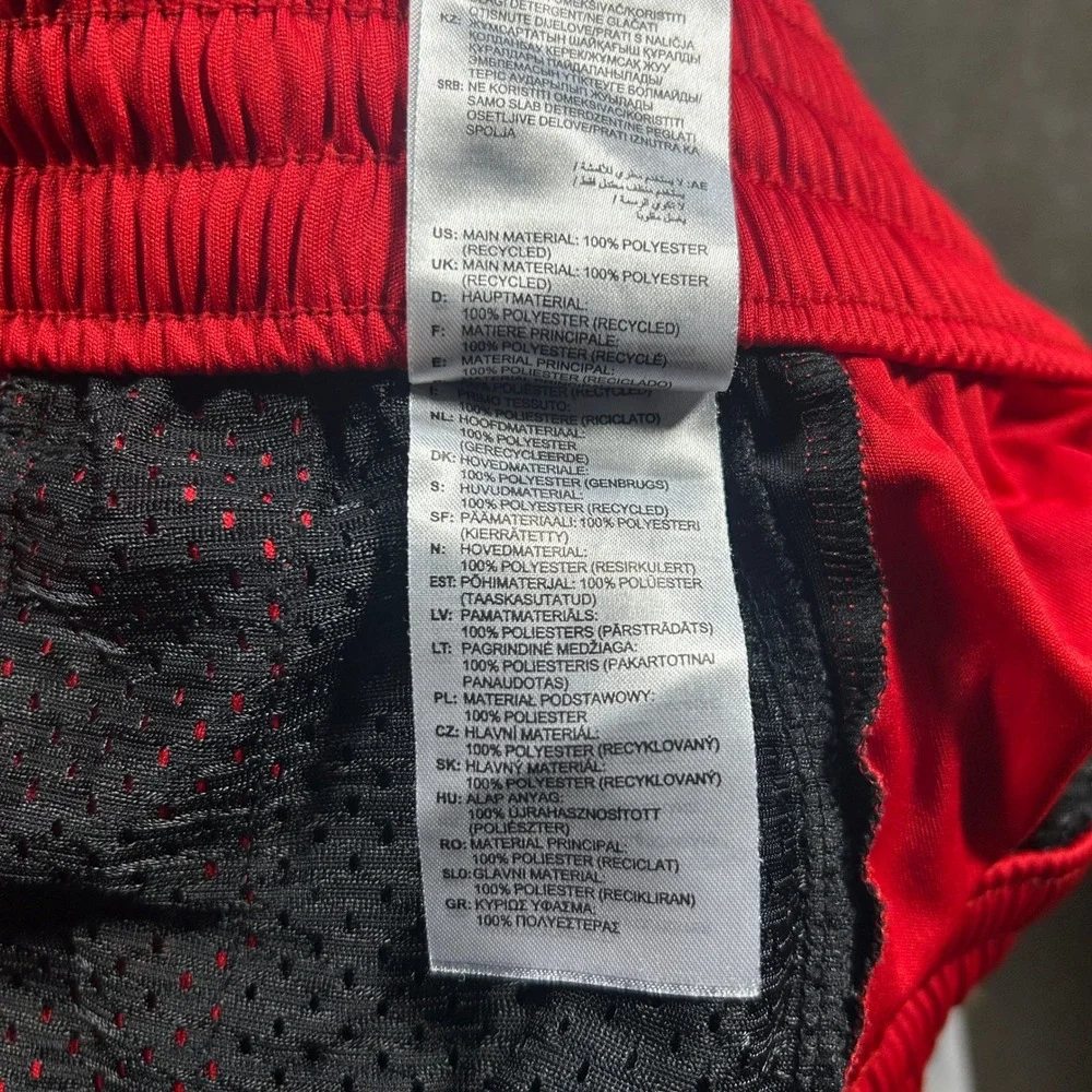 Adidas Basketball Shorts Mens Large Red Black Aeroready FL0928 Excellent Striped